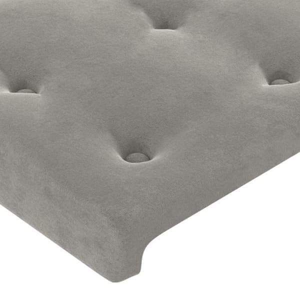 Maison Exclusive - LED Hovedgærde Lys Grå 103x16x118/128 cm Velour ljusgrått