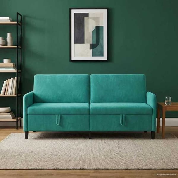 Maison Exclusive - Sofa med opbevaring Turkis 192 x 78 x 87 cm Polyester