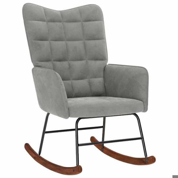 Maison Exclusive - Lys grå velour gyngestol