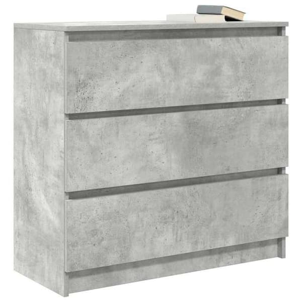 Maison Exclusive - Betonggrå buffé 80x35x76 cm ingenjörsträ