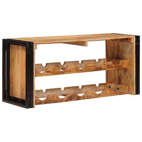 Maison Exclusive - Vinställ 100 x 45 x 33 cm i solid rå mangoträ