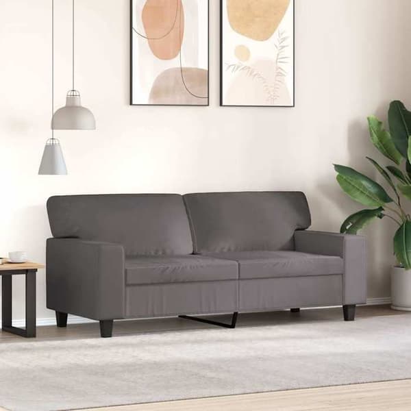 Maison Exclusive - Soffa 2-sits Grå 140 cm Syntetläder