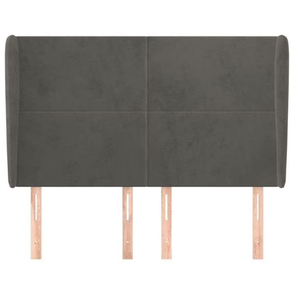 Maison Exclusive - Päätylevy korvilla Tummanharmaa 147x23x118/128 cm Sametti Mörkgrå