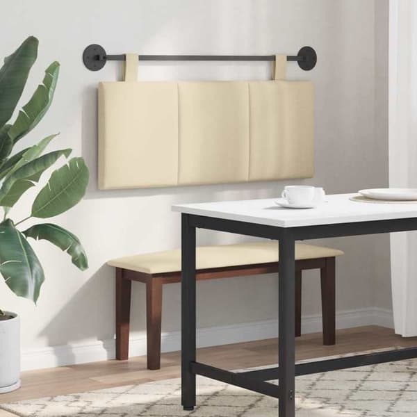 Maison Exclusive - Hängande sänggavel Creme Tyg Grädde
