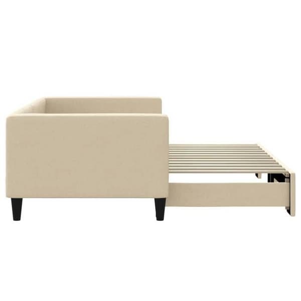Maison Exclusive - Sovesofa med udtræk uden madras creme 90x200 cm