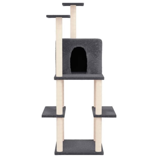 Maison Exclusive - Kattträd med sisal klöstrumpor Mörkgrå 144,5 cm mörkgrå