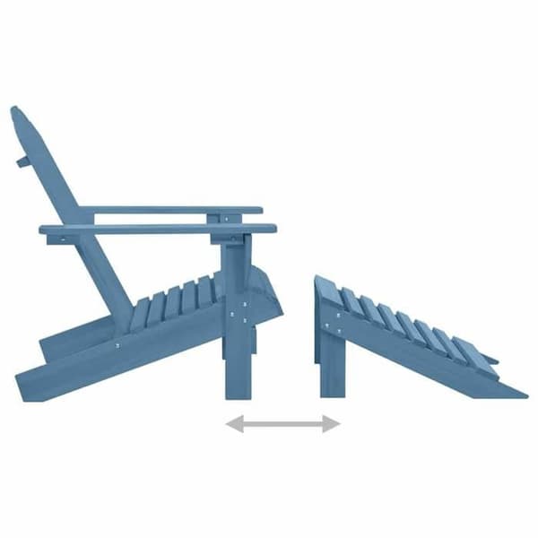 Maison Exclusive - Adirondack trädgårdsstol med fotpall i solid blå gran