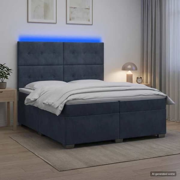 Maison Exclusive - Boxspring-sänky tummanharmaalla patjalla 200 x 200 cm samettia Mörkgrå