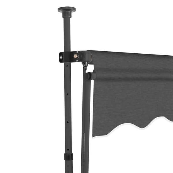Utdragbart markis - 300 cm - Antracit - Manuell vev - Solcell LED antracit