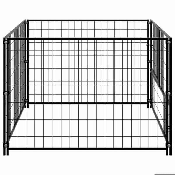 Hundehus - Eksklusivt Hus - Robust Stål - 100 x 100 x 70 cm - Sort Svart