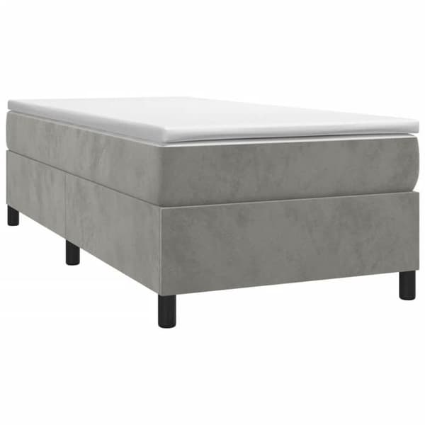 Maison Exclusive - Lysegrå madrasbund 80x200 cm velour ljusgrått