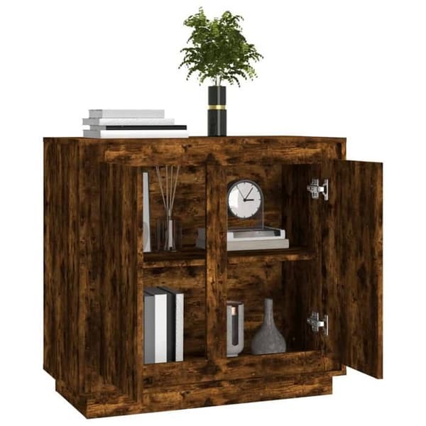 Maison Exclusive - Buffé ek rökig 80x34x75 cm ingenjörsträ