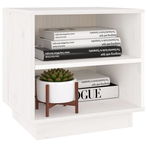 Maison Exclusive - Natborde 2 stk Hvid 40x34x40 cm Solid fyrretræ Vit