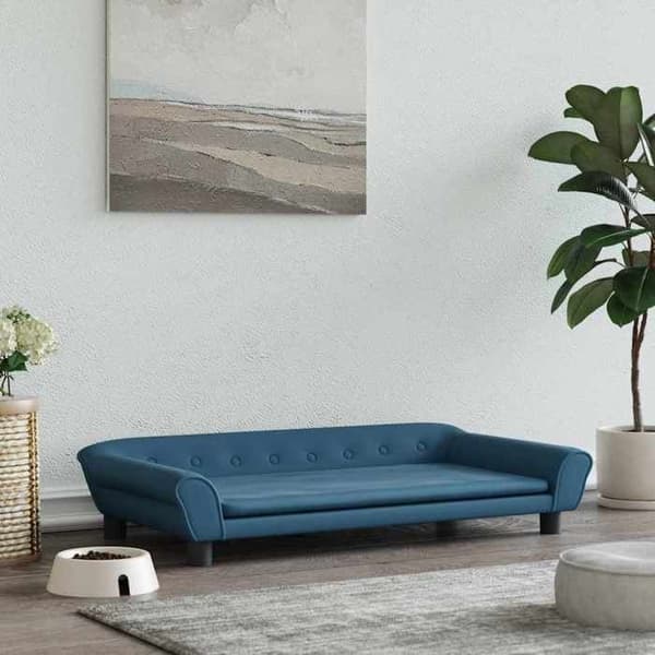 Maison Exclusive - Hundsäng blå 100x50x21 cm sammet blå