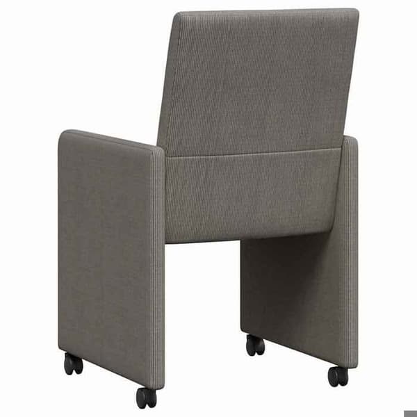 Matsalsstolar - EXKLUSIVT HEM - 2-pack - Ljusgrå - Kordflor - Med hjul Ljusgrått