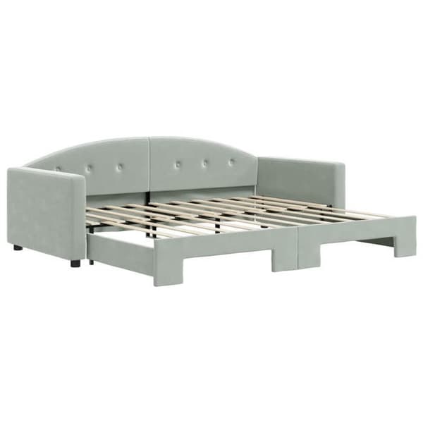 Maison Exclusive - Dagbädd med utdragssäng ljusgrå 90x190 cm sammet Ljusgrått