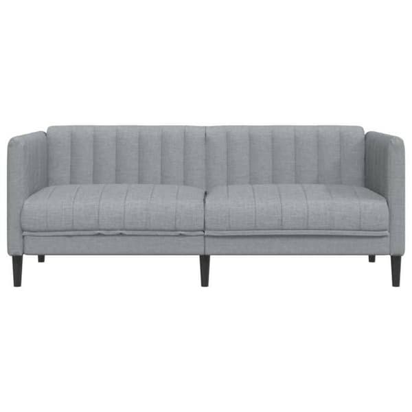 Soffa 2 platser - EXKLUSIV HEM - 176 x 76,5 cm - Ljusgrått tyg - Mjuk sits - Robusta ben Ljusgrått