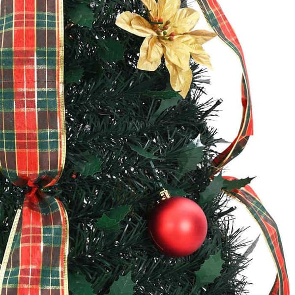 Kunstig juletræ - EKSKLUSIV HUS - Art Deco - 125 cm - 50 LED USB - Sammenklappelig pop-up Grön