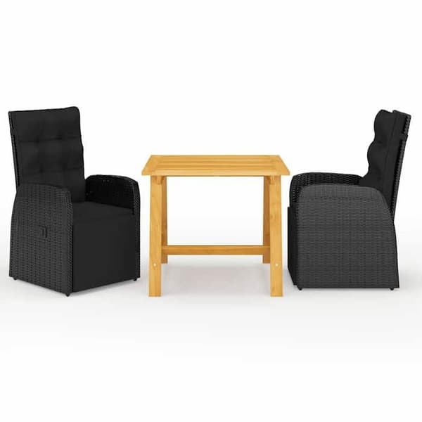 Maison Exclusive - Trädgårdsset 3 delar Svart Svart