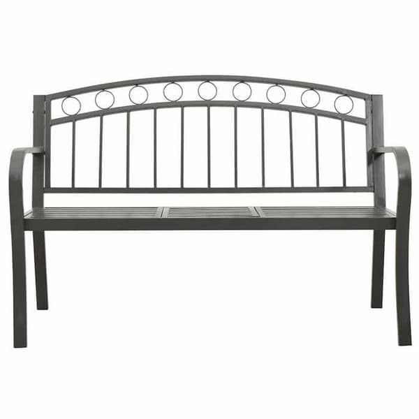 Maison Exclusive - Trädgårdsbänk med bord Grå 120 cm Stål Grå