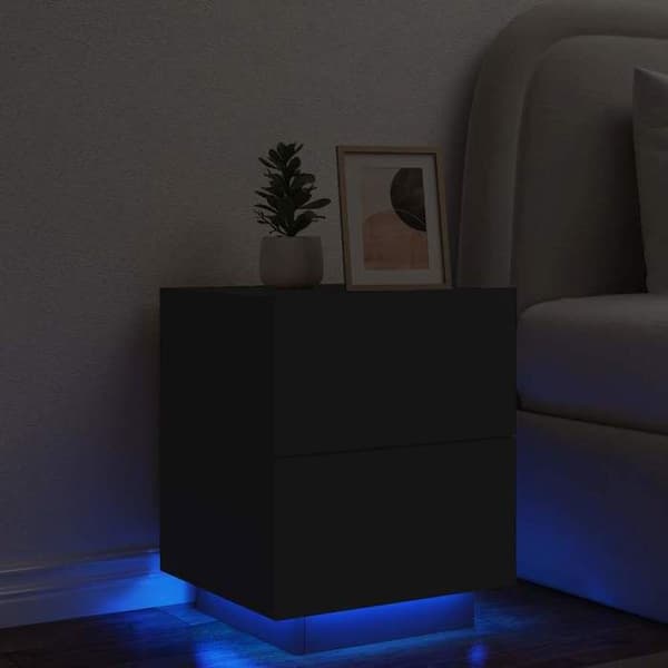 Natteskab - Eksklusivt Hus - Sort - 7 skuffer - Tilpasselige RGB LED Sort