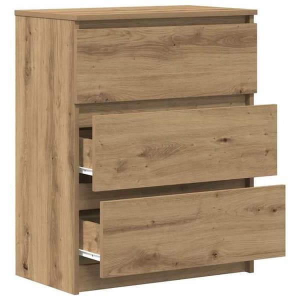 Maison Exclusive - Buffet i massivt egetræ 60 x 35 x 76 cm ingeniørtræ