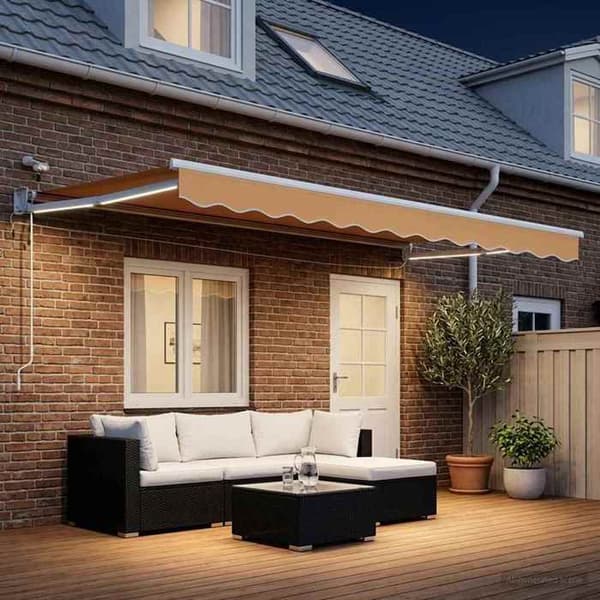 Maison Exclusive - Elektrisk utdragbar markis Sand 100% Polyester och Aluminium