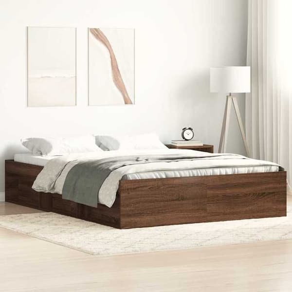 Maison Exclusive - Sengestel uden madras i brunt egetræ 120x200 cm Brun ek