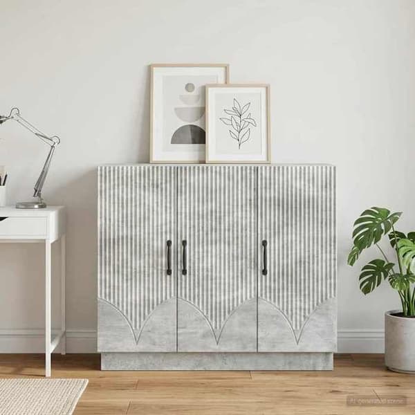 Maison Exclusive - Buffé Grå betong 89 x 34,5 x 77 cm Ingenjörsträ