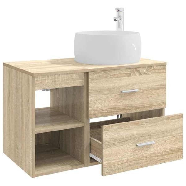 Maison Exclusive - Badmöbelset 2 delar Sonoma-ek