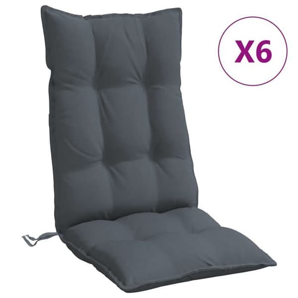 Maison Exclusive - Kuddar för stolar med hög rygg, set om 6, antracit