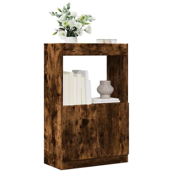 Maison Exclusive - Buffé hög ek rökt 63x33x100 cm ingenjörsträ