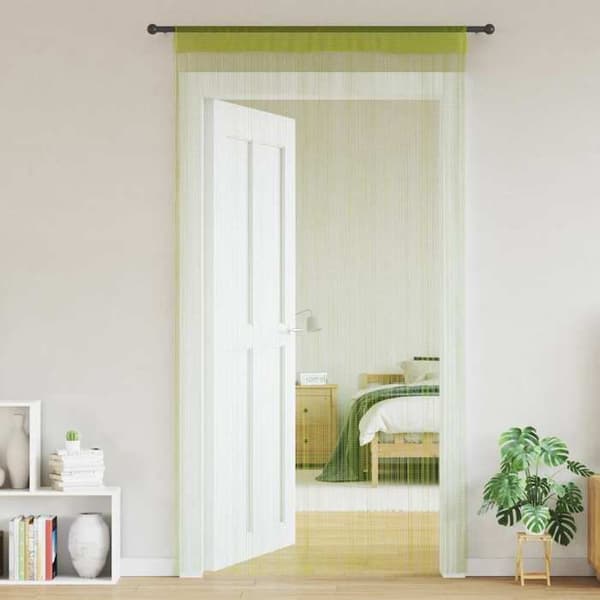 Trådgardin - Eksklusivt Hus - 2 stk - 100 x 250 cm - Grøn Grön