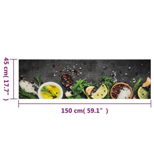 Maison Exclusive - Tvättbar köksmatta med kryddtryck 45x150 cm sammet