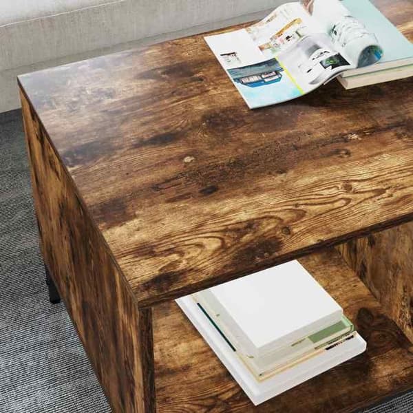 Soffbord - EXKLUSIV HEM - Rektangulär - Rökig ek - 90 x 49 x 46 cm - Ingenjörsträ Rökt ek