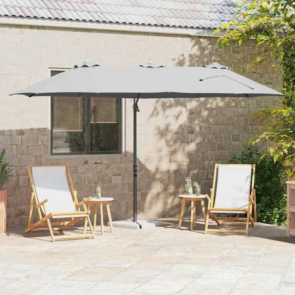 Maison Exclusive - Parasol Sand 372 x 198 x 243 cm Polyester og Aluminium