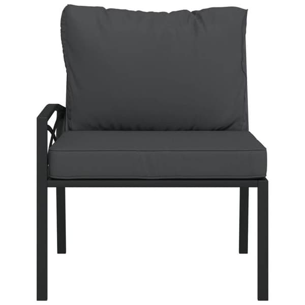 Maison Exclusive - Trädgårdsstolar med grå kuddar, set om 2, 62x75x79 cm, stål Grå (kuddar)