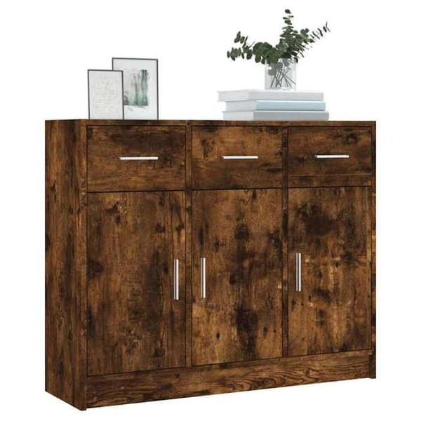 Maison Exclusive - Buffé i rökig ek 91x28x75 cm i ingenjörsträ
