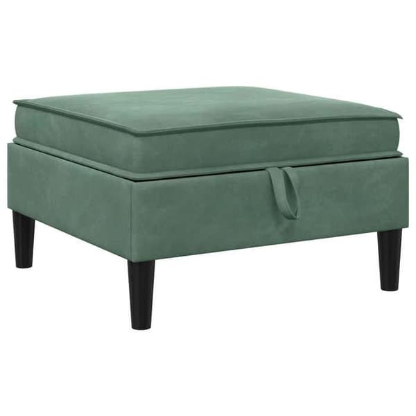 Maison Exclusive - Vihreä meriväri samettinen pouf säilytyksellä