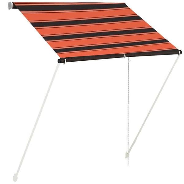 Fällbart tak - Exklusivt hus - 150 x 150 cm - Orange och brun - Stål & polyester Orange och brun