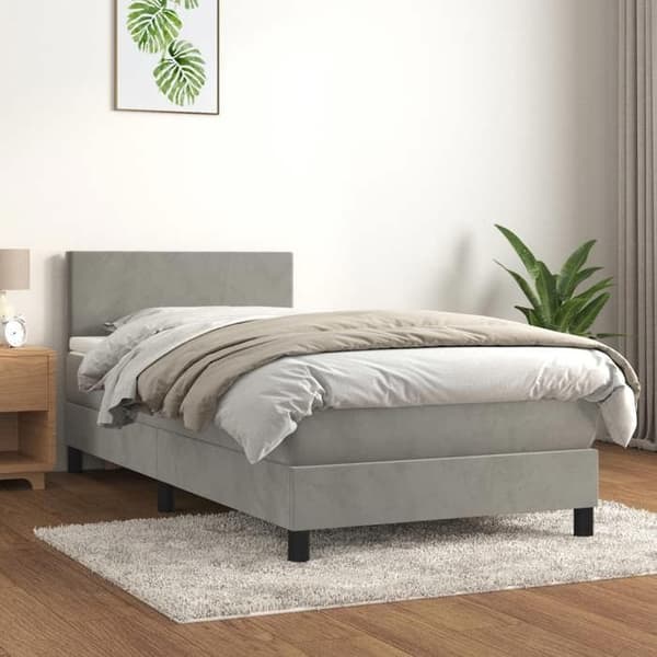 Maison Exclusive - Sängyn lamellipohja ja Harmaa 80x200 cm Sametti