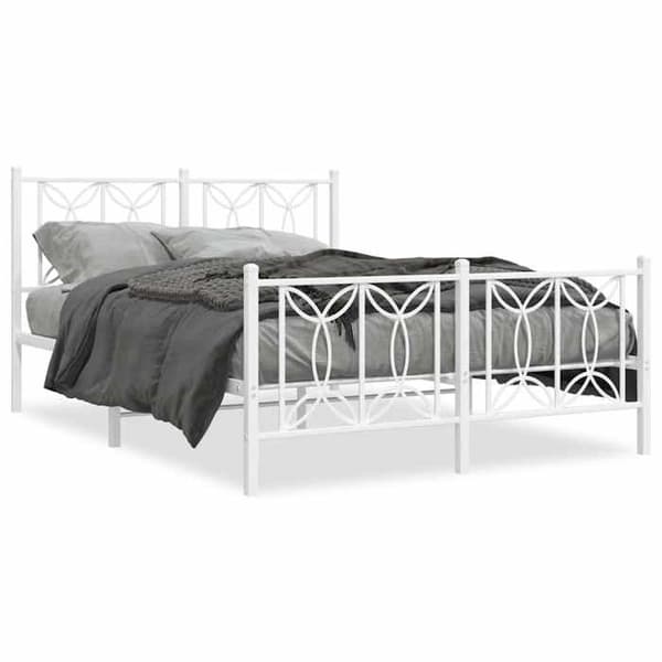 Sengestel - EKSKLUSIV HUS - 135 x 190 cm - Stål - Hvid - Lamelseng Vit