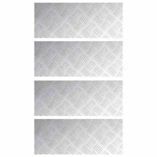 Maison Exclusive - Nez de marche 4 pc 50 x 20 cm Silver Aluminium Rektangulär Silver