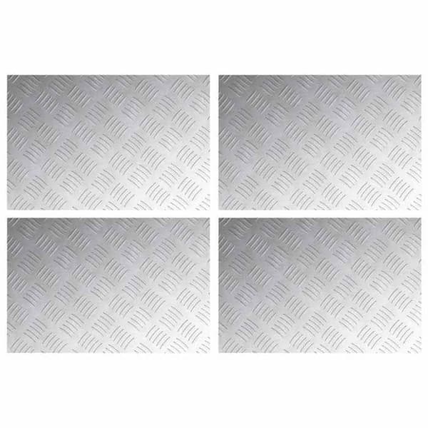 Maison Exclusive - Nez de marche 4 pc 60 x 40 cm Silver Aluminium Rektangulär Silver