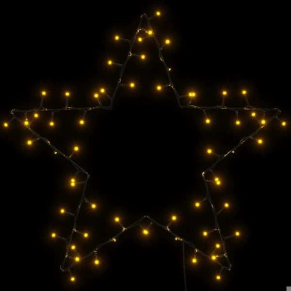 Julelys - EKSKLUSIV HUS - Stjerne-silhuet - 80 LED - Varm hvid - USB 5V Vit varm