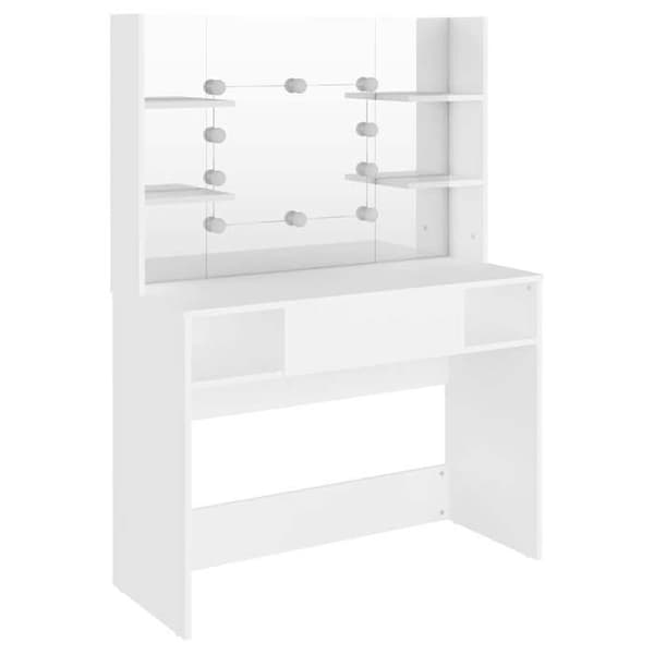Maison Exclusive - Sminkbord med LED-belysning 100x40x135 cm MDF Vit