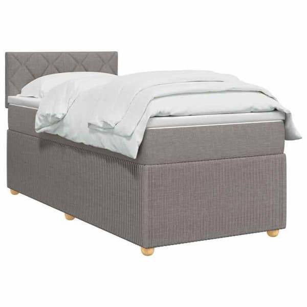 Maison Exclusive - Boxspring seng med madras Taupe 90 x 190 cm Stof Mol