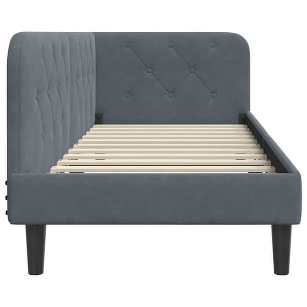 Maison Exclusive - Mørkegrå hjørneseng 80 x 200 cm Velour