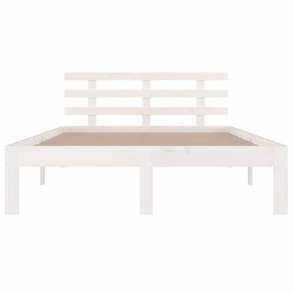 Maison Exclusive - Sängram utan madrass vit massiv trä 150x200 cm