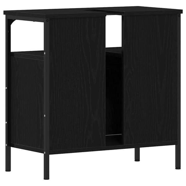 Maison Exclusive - Badeværelsesskab med vask i sort eg 60x30x60 cm